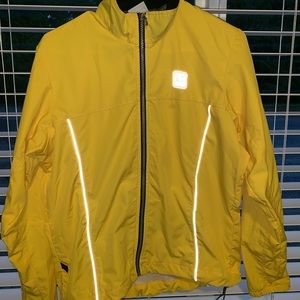 Bright yellow biker jacket